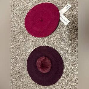 Janie and Jack Kids Rich Red and Deep Purple Beret Duo